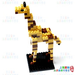 非洲长颈鹿 现货 日本 nanoblock 积木 河田拼装纳米玩具