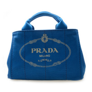 prada普拉达女包 女款帆布蓝色手提袋包bn2439