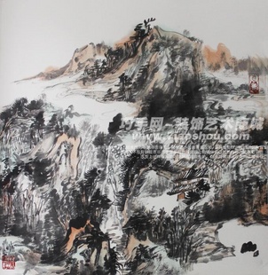 写意山水三_国画_国画山水_李课_三尺斗方国画