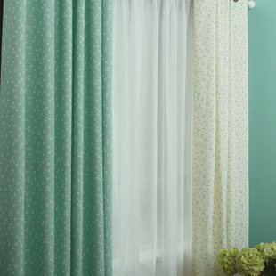 everfly 梦乐园 蓝色白色清新撞色创意温馨窗帘 客厅卧室窗帘定制